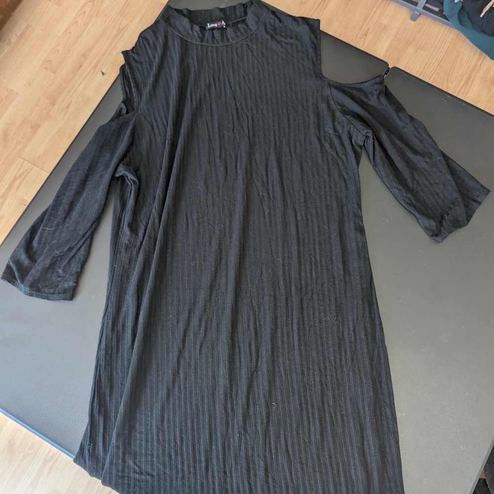 Love Gray Cold Shoulder Sheath Dress